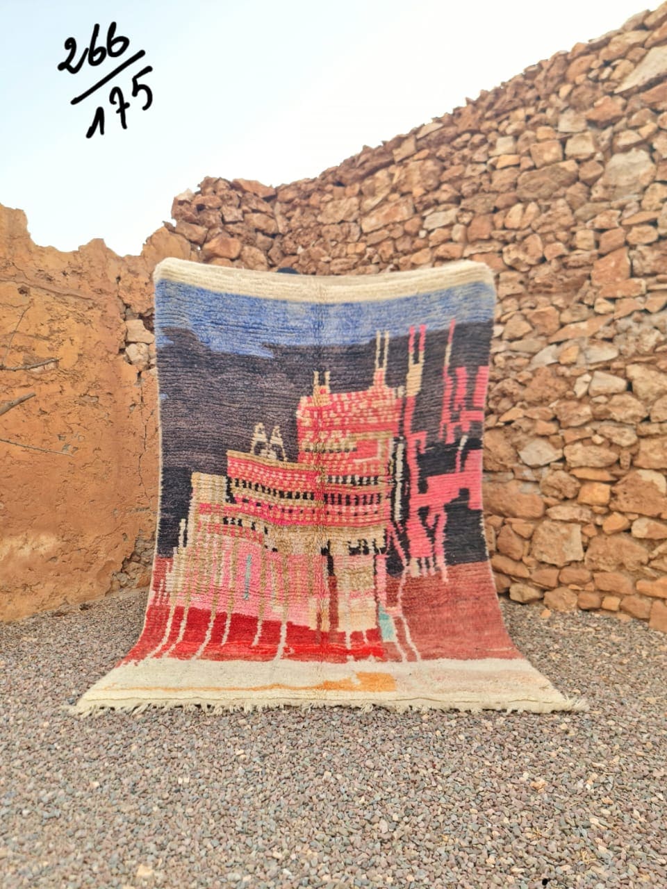Colorful Moroccan Rug - Custom Fabulous Boujad Rug - Abstract Multicolored Handmade Carpet - Bohemian Elegance
