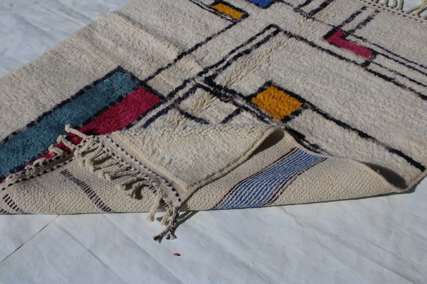 Beni N1 Authentic Moroccan rug, Berber carpet, Genuine Wool rug, Handmade rug, Beni ourain style, Area rug, Tapis berbere, Teppich size is 250x160