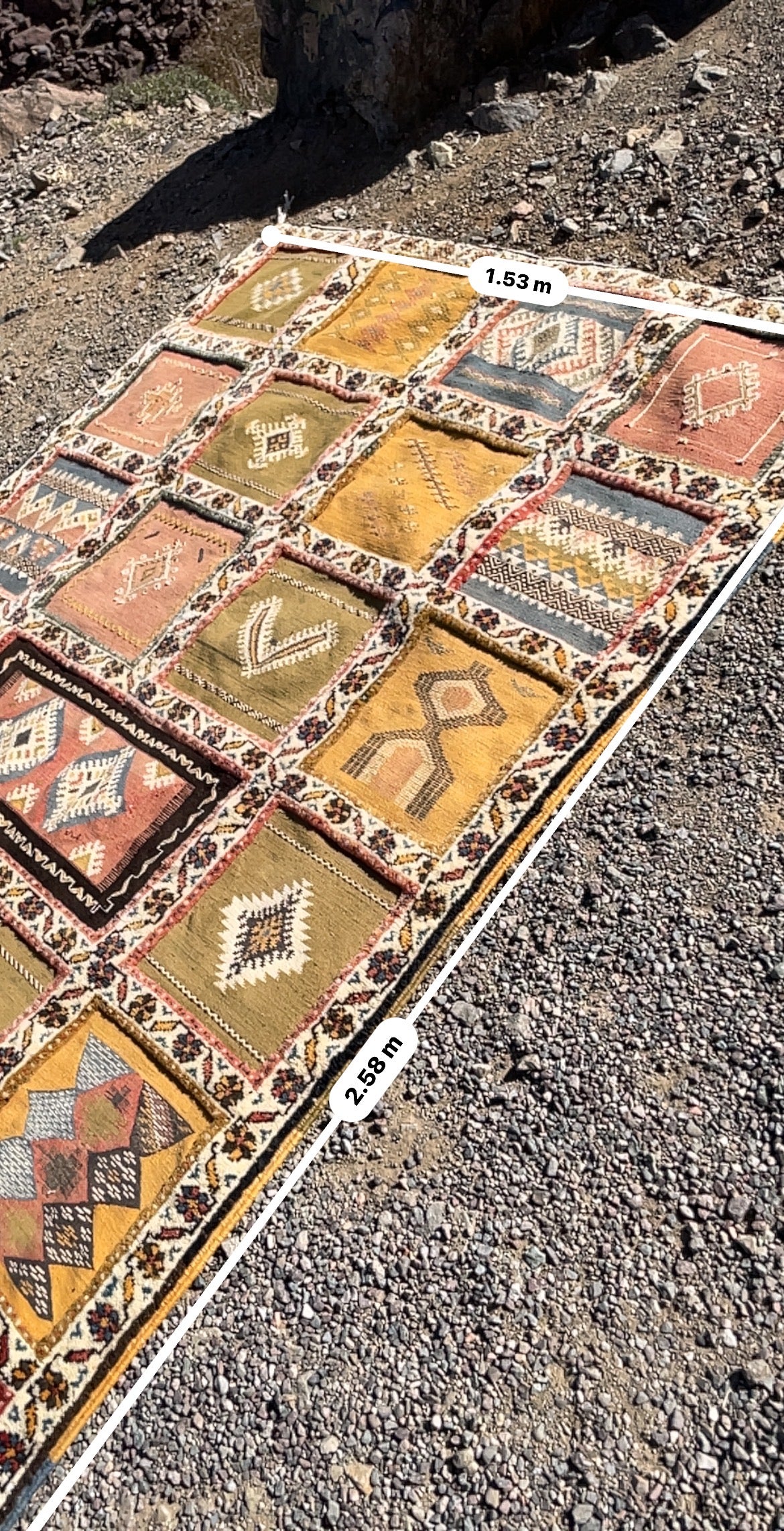 Vintage Glaoui Patchwork Rug – 5.01 ft × 8.46 ft (1.53 × 2.58 m) – Handwoven Moroccan Berber Carpet