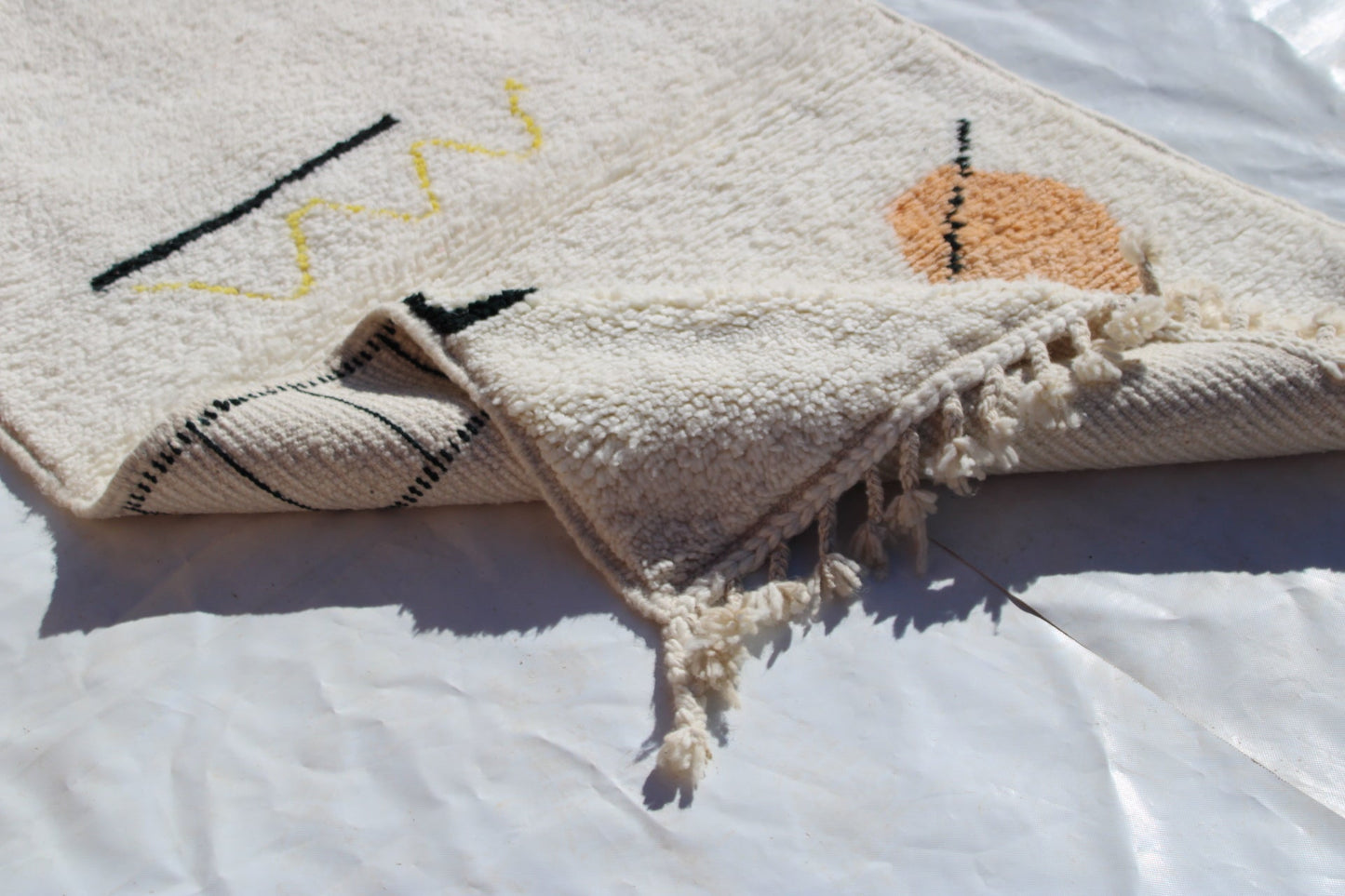 Beni ourain rug, Authentic Moroccan rug, Berber carpet, Genuine Wool rug, Handmade rug, Beni ourain style, Area rug, Tapis berbere, Teppich size is 150