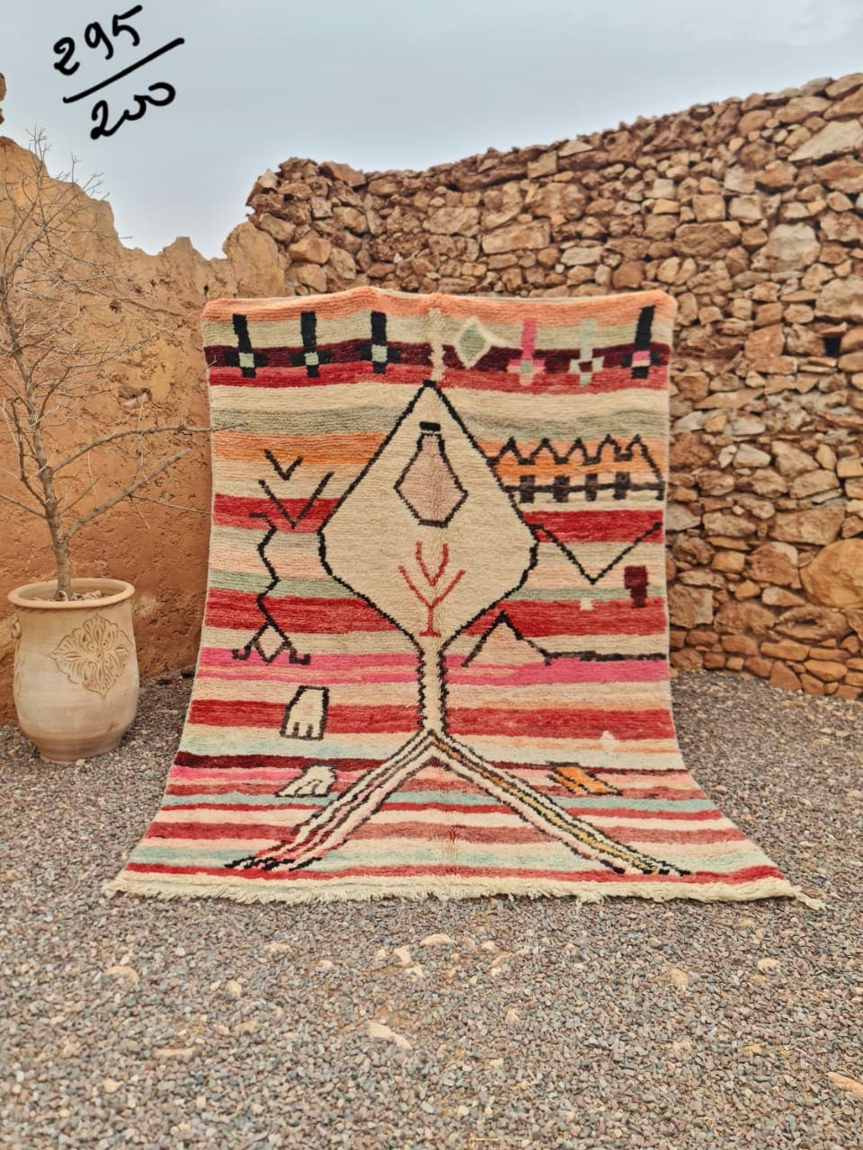 Colorful Moroccan Rug - Custom Fabulous Boujad Rug - Abstract Multicolored Handmade Carpet - Bohemian Elegance