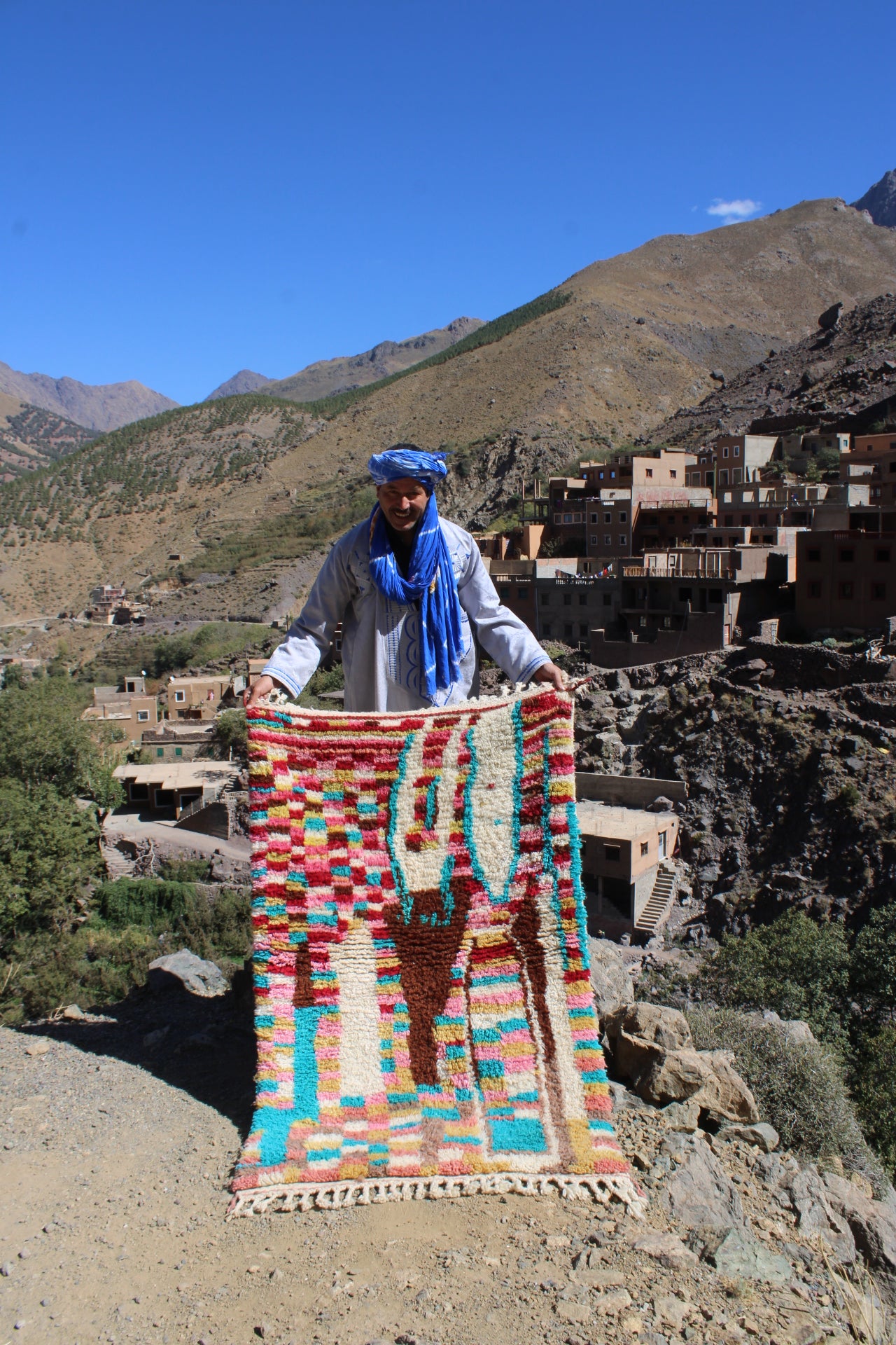 Azilal Wool Rug 150x100 cm – Handmade Moroccan Boho Rug