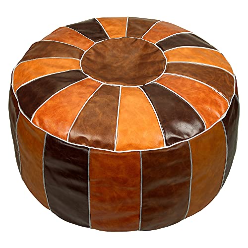 Bohepuffex Pouf Cover Ottoman Moroccan Style Decorative Chair Foot Stool Foot Rest Footstool Footrest Home Storage Solution -Embroidered -Unstuffed (Light Green)