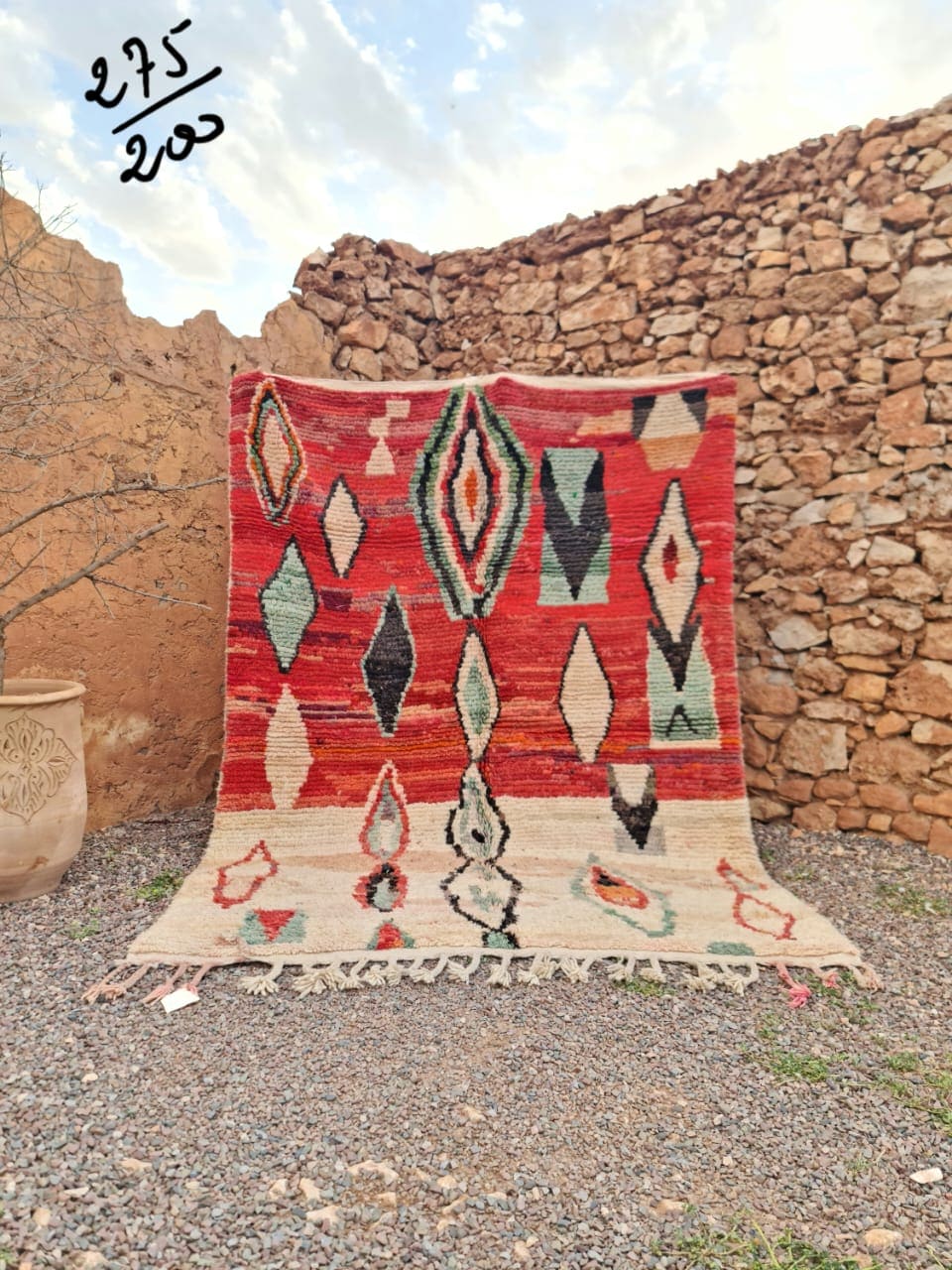 Colorful Moroccan Rug - Custom Fabulous Boujad Rug - Abstract Multicolored Handmade Carpet - Bohemian Elegance