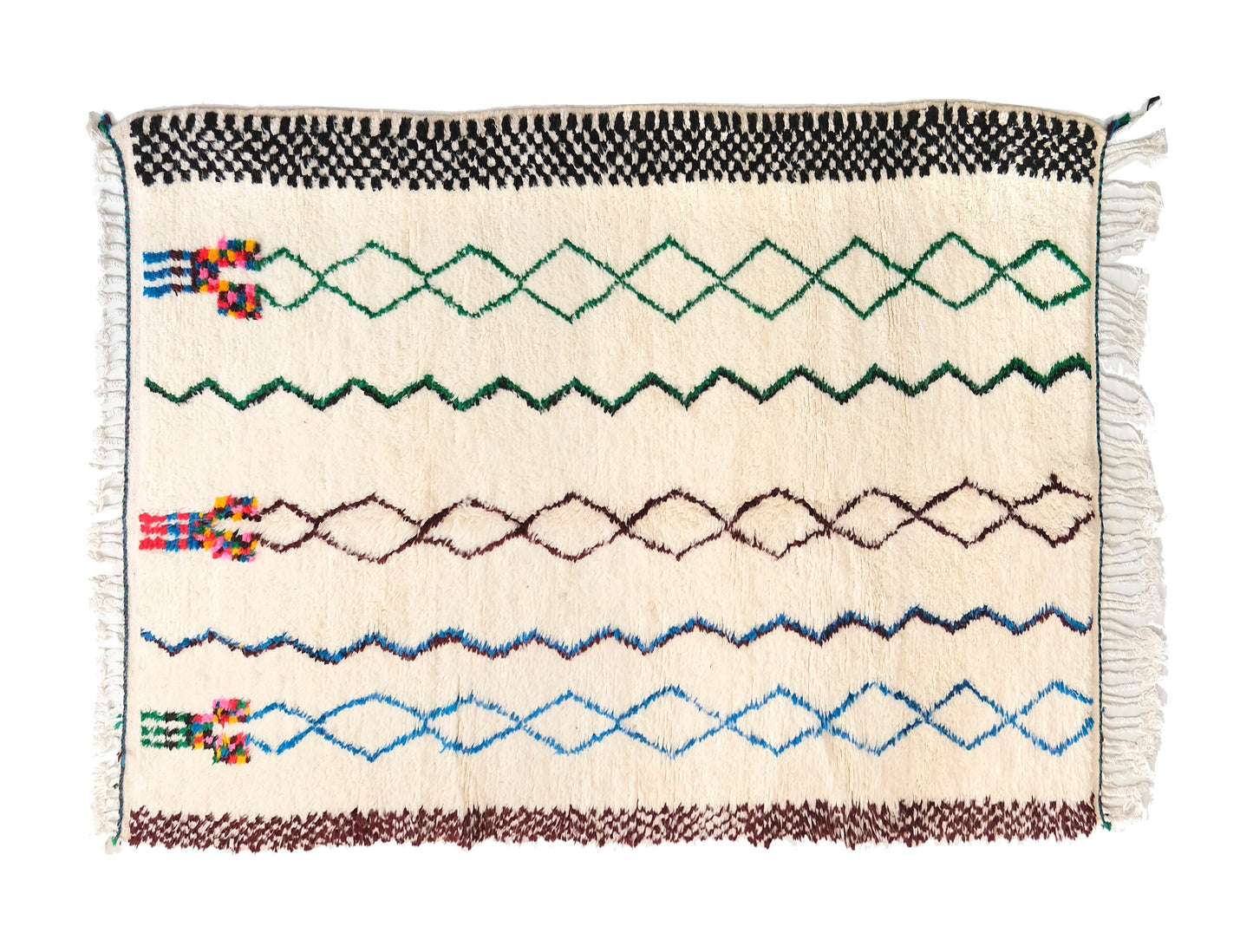 Customizable Benai carpet’s N’1 hndmade 100% wool woven in atlas of Morocco area rugs