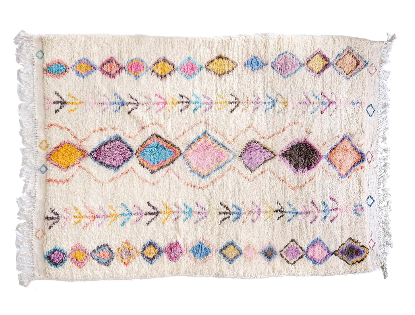 Customizable Benai carpet’s N’1 hndmade 100% wool woven in atlas of Morocco area rugs