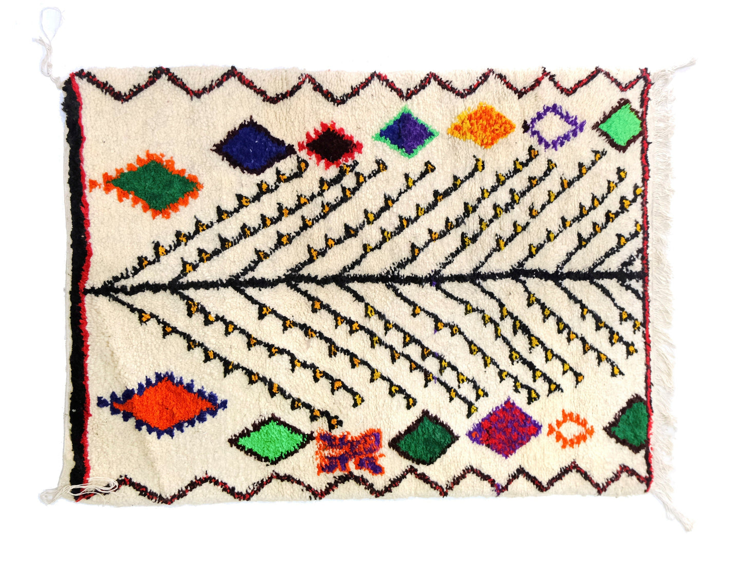 Customizable Benai carpet’s N’1 hndmade 100% wool woven in atlas of Morocco area rugs