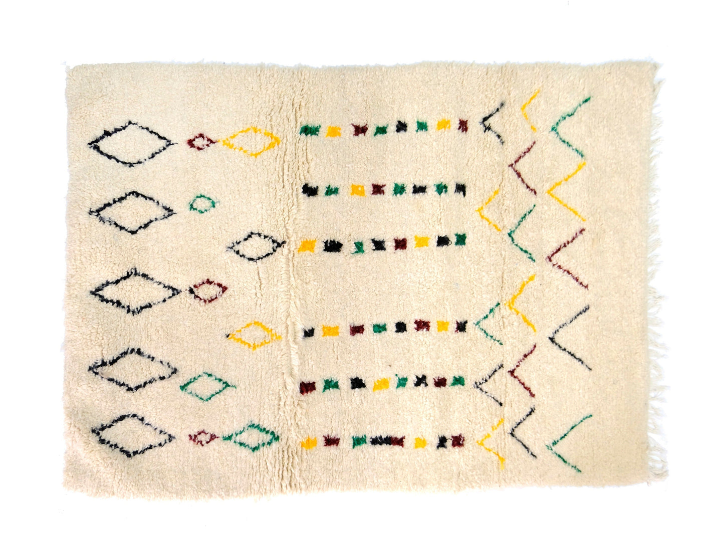 Customizable Benai carpet’s N’1 hndmade 100% wool woven in atlas of Morocco area rugs