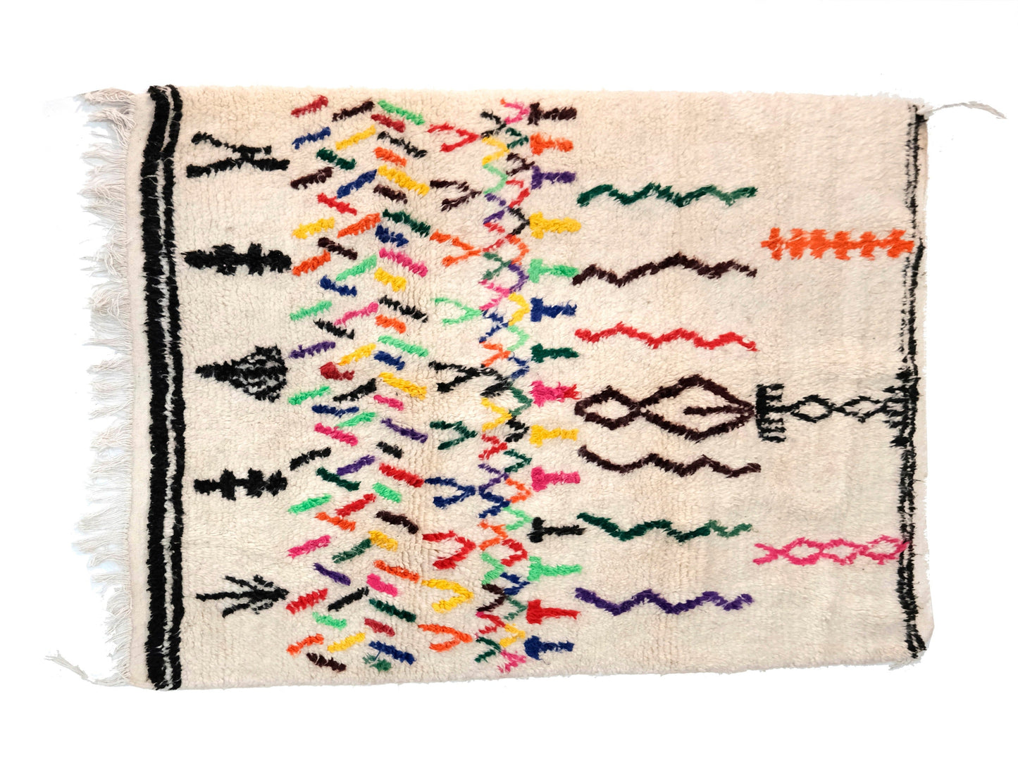 Customizable Benai carpet’s N’1 hndmade 100% wool woven in atlas of Morocco area rugs