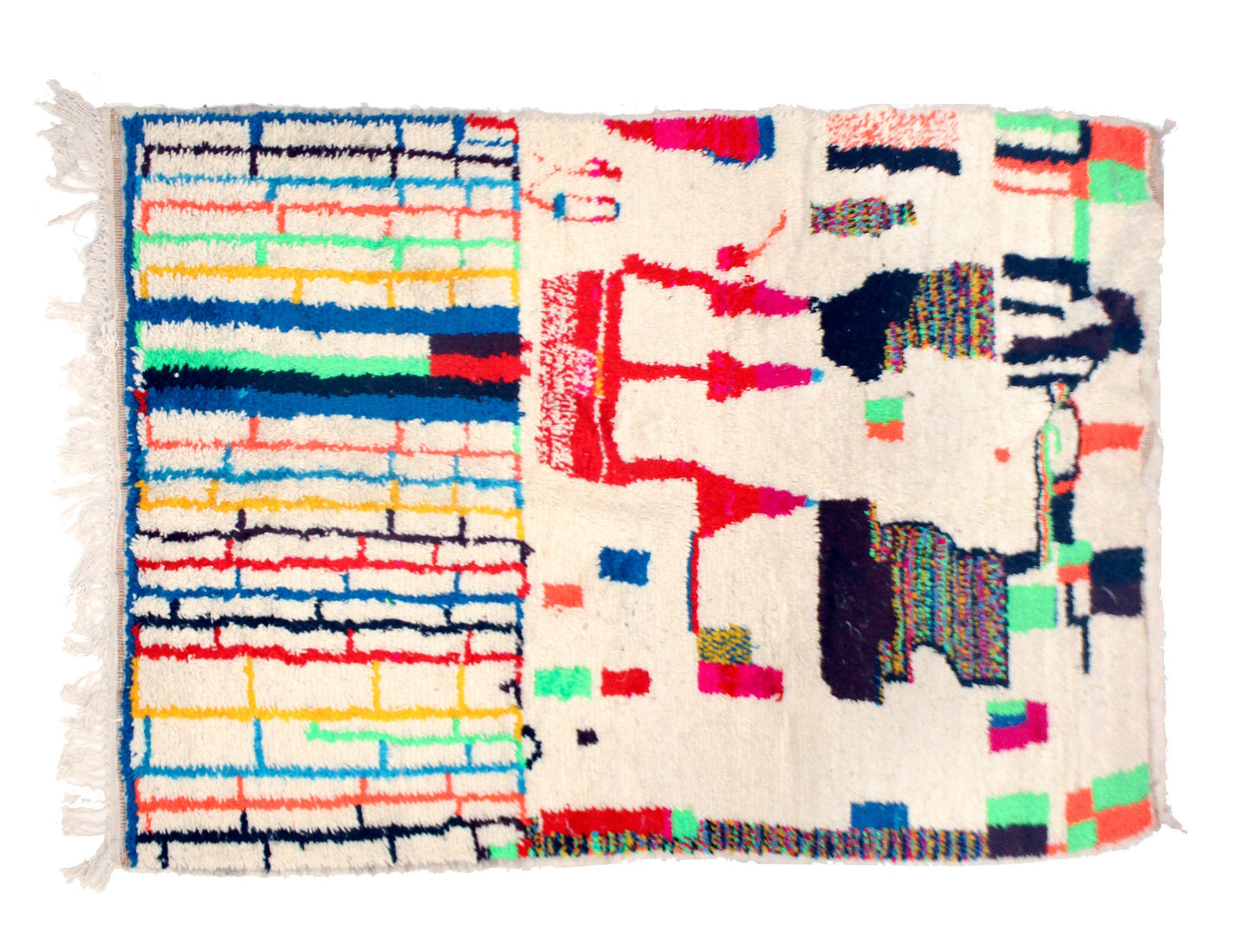 Customizable Benai carpet’s N’1 hndmade 100% wool woven in atlas of Morocco area rugs