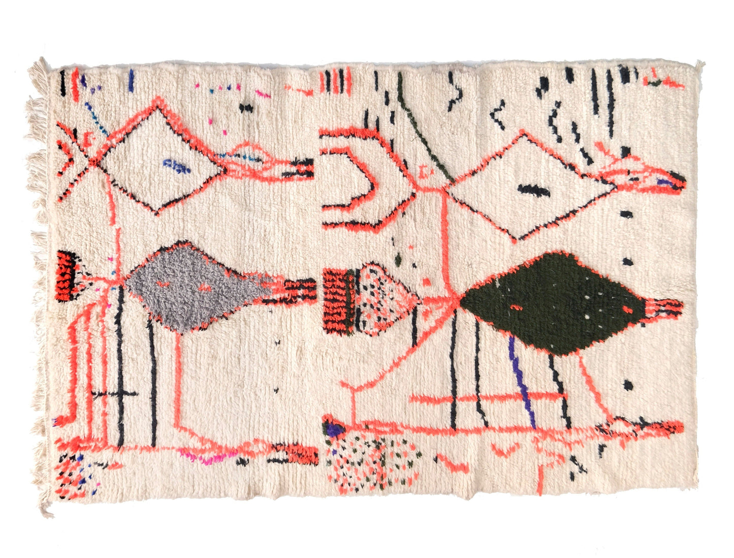 Customizable Benai carpet’s N’1 hndmade 100% wool woven in atlas of Morocco area rugs