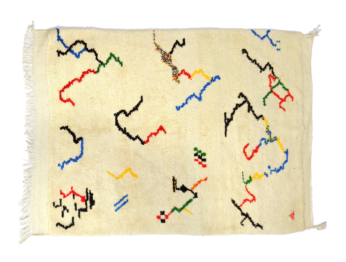 Customizable Benai carpet’s N’1 hndmade 100% wool woven in atlas of Morocco area rugs