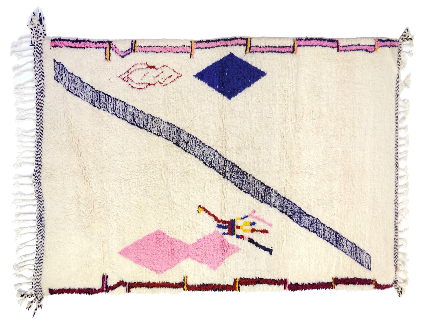 Customizable Benai carpet’s N’1 hndmade 100% wool woven in atlas of Morocco area rugs