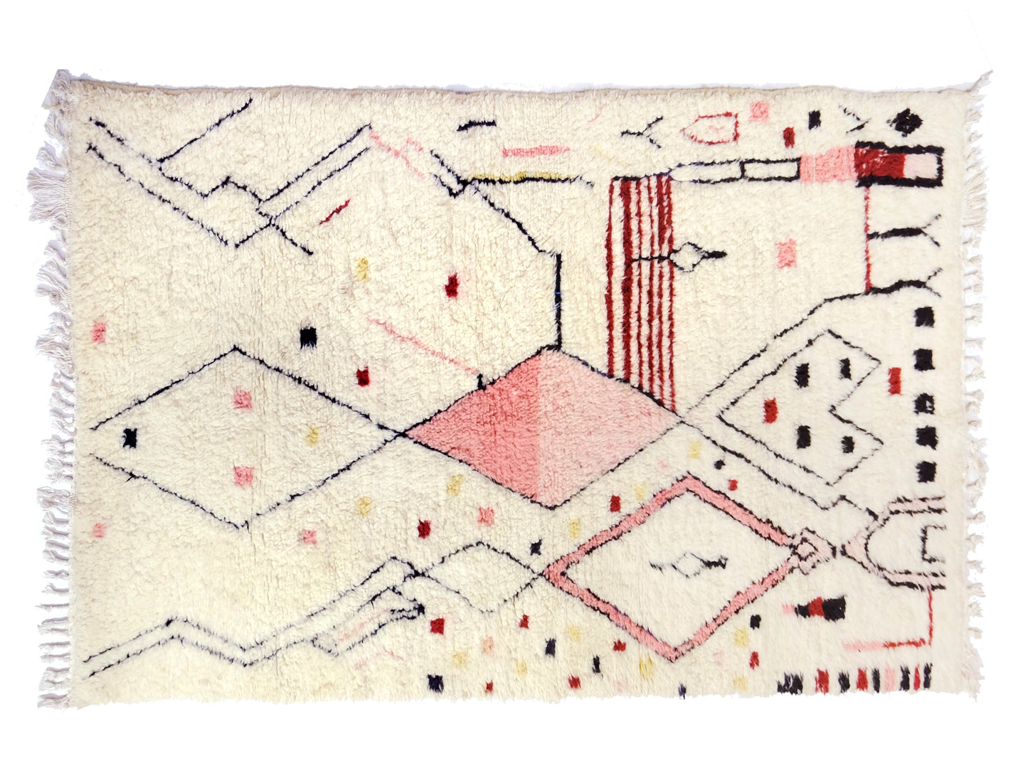 Customizable Benai carpet’s N’1 hndmade 100% wool woven in atlas of Morocco area rugs