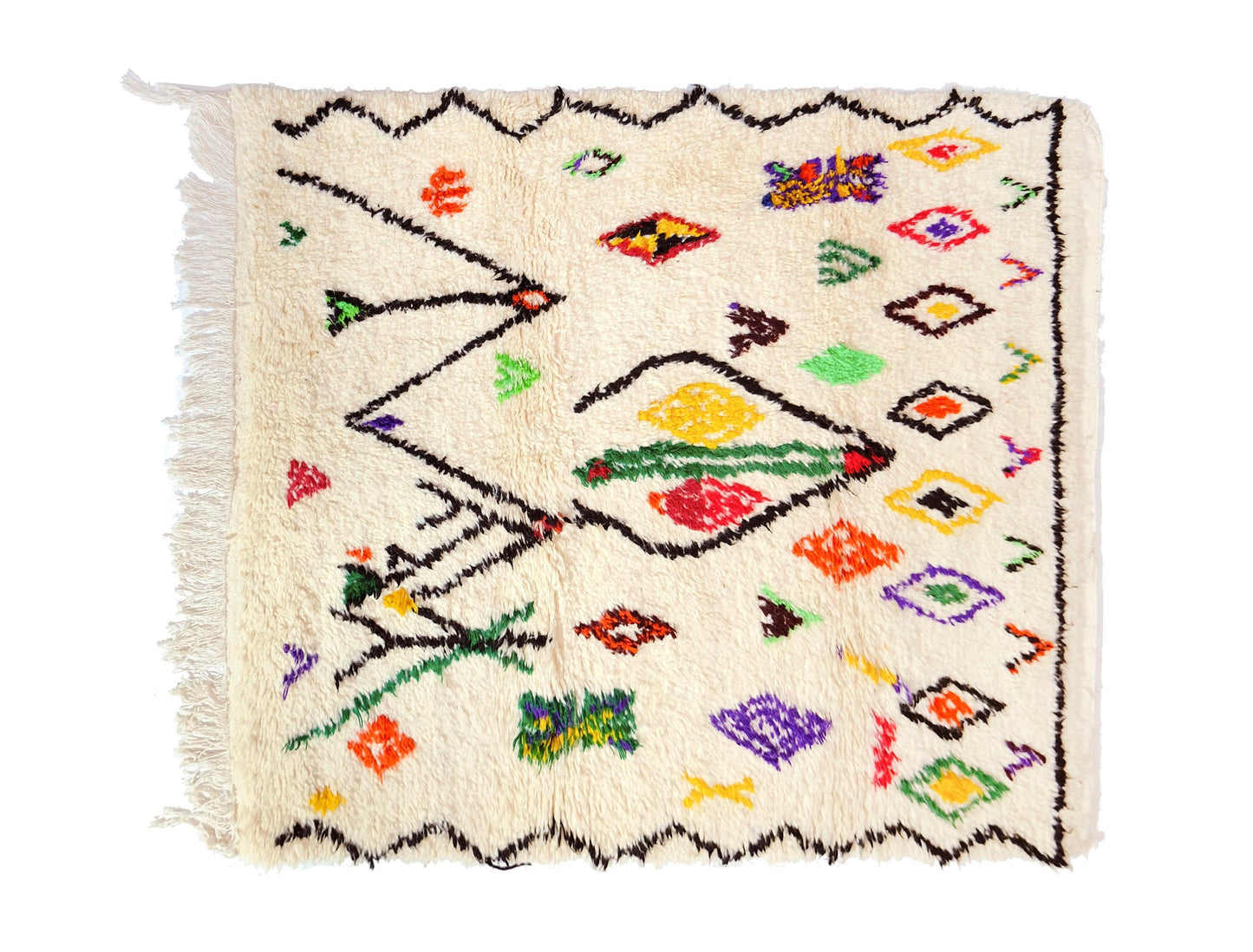 Customizable Benai carpet’s N’1 hndmade 100% wool woven in atlas of Morocco area rugs