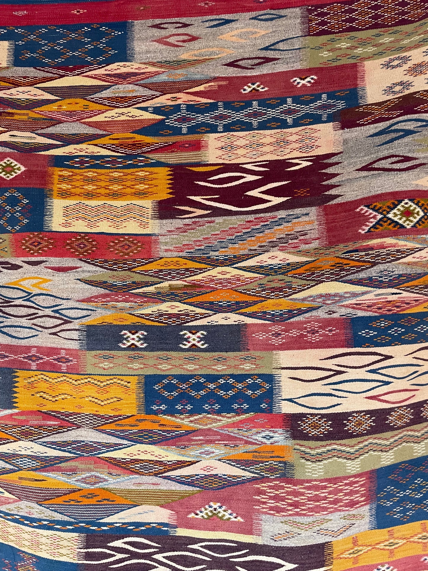 Picasso Berber kilim, Alfombra marroquí tejida a mano, Alfombra bereber abstracta, (260x160 Cm)