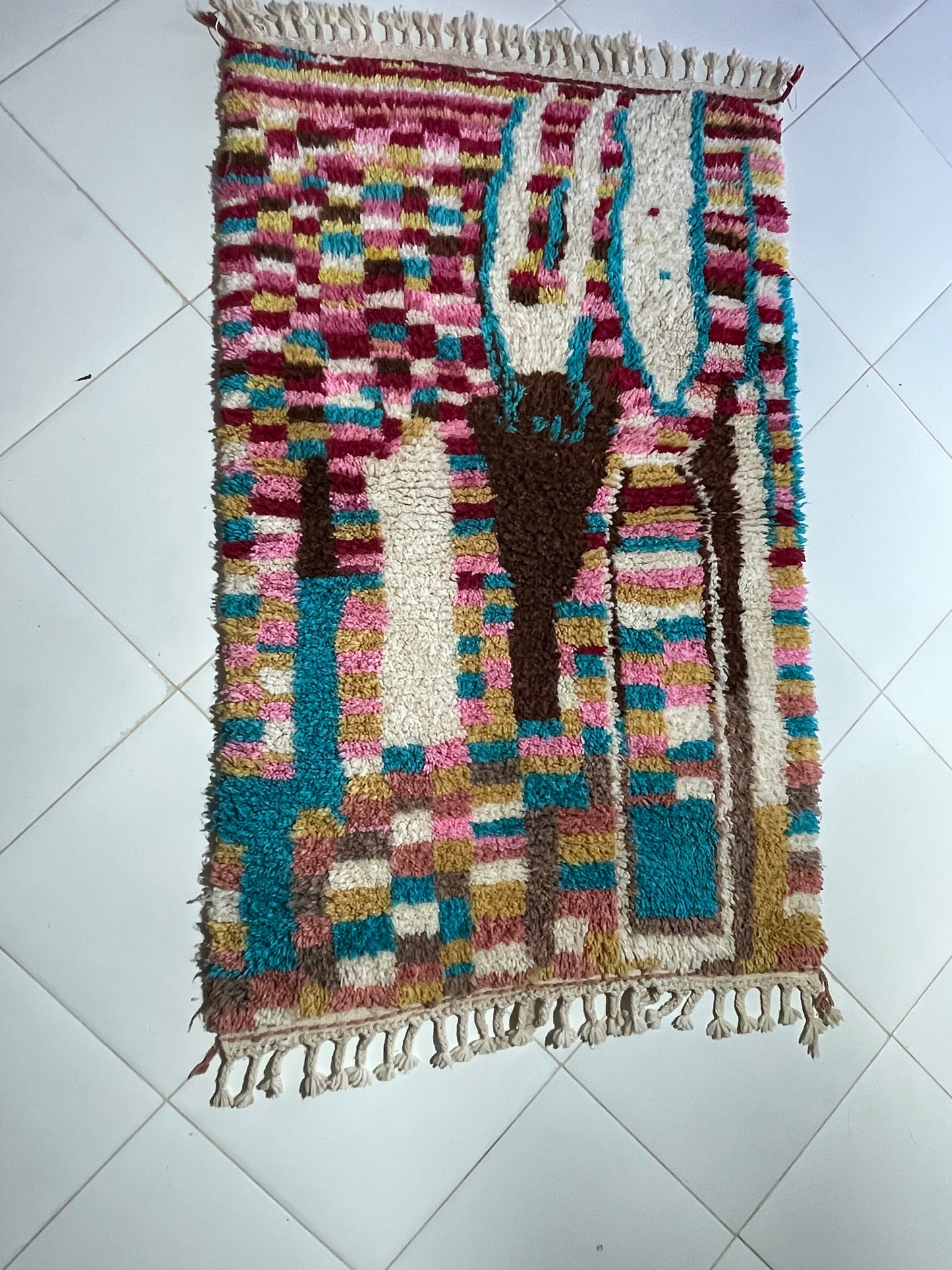 Azilal Wool Rug 150x100 cm – Handmade Moroccan Boho Rug