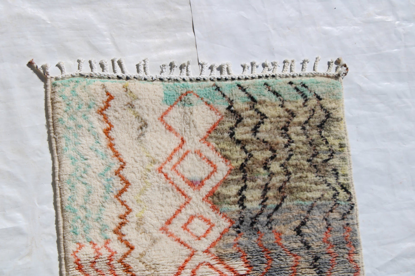 Beni ourain rug, Authentic Moroccan rug, Berber carpet, Genuine Wool rug, Handmade rug, Beni ourain style, Area rug, Tapis berbere, Teppich size is 150