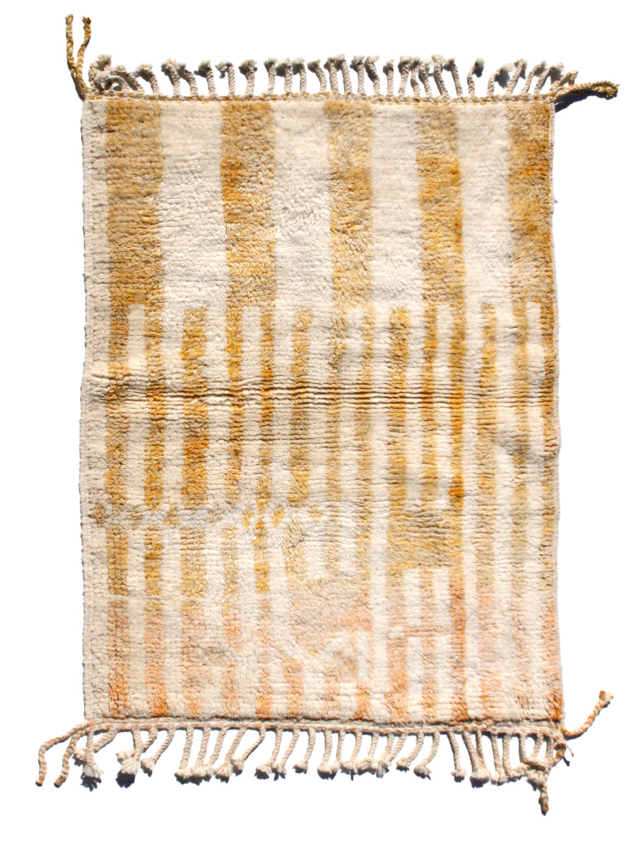 Beni ourain rug - Moroccan rug - Custom size ruccan Berg - Yellow border - Morober rug - Handmade rug - Moroccan rug - Wool rug