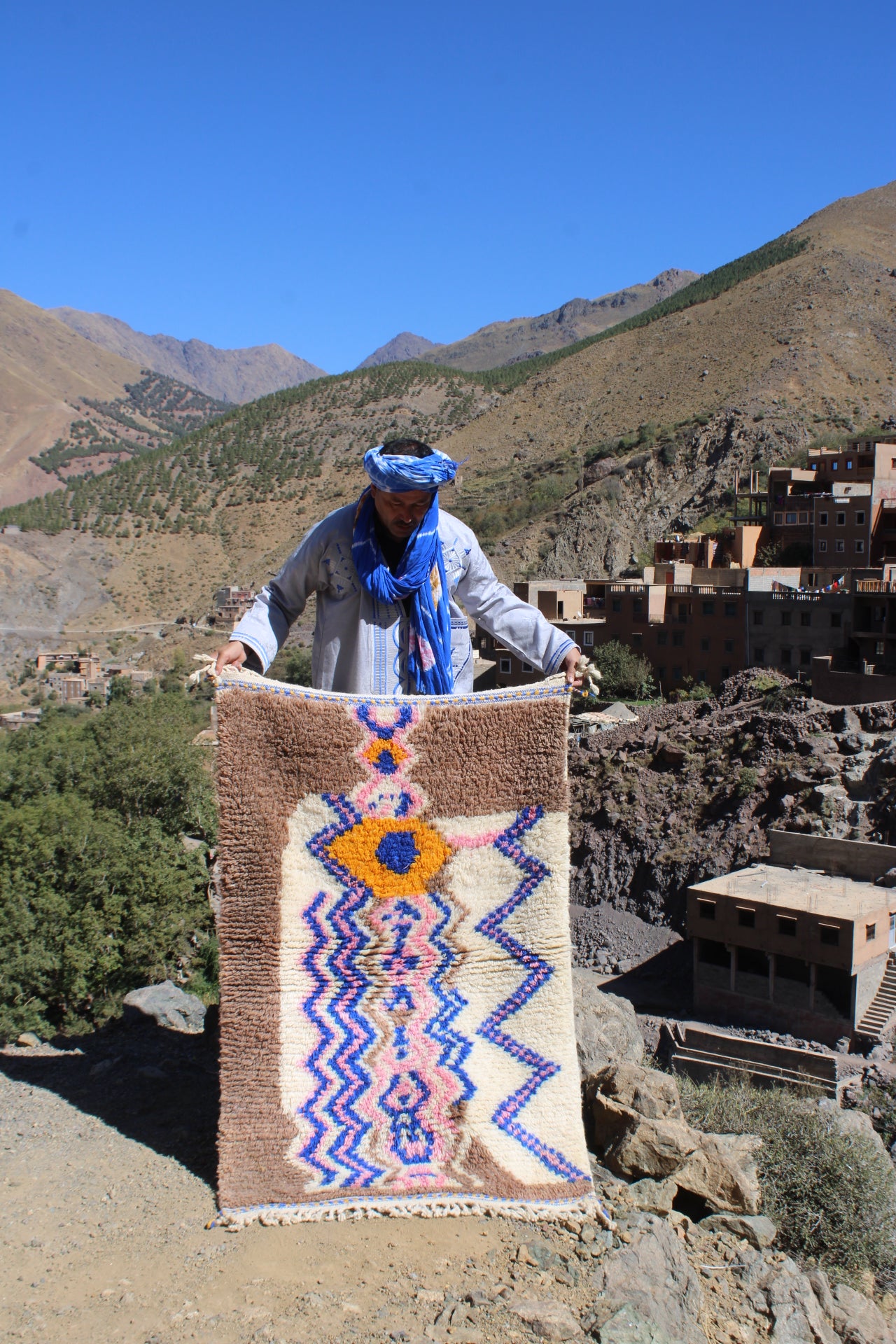 Azilal Handmade Wool Rug 150x100 cm (5x3 ft) – Authentic Moroccan Berber Art