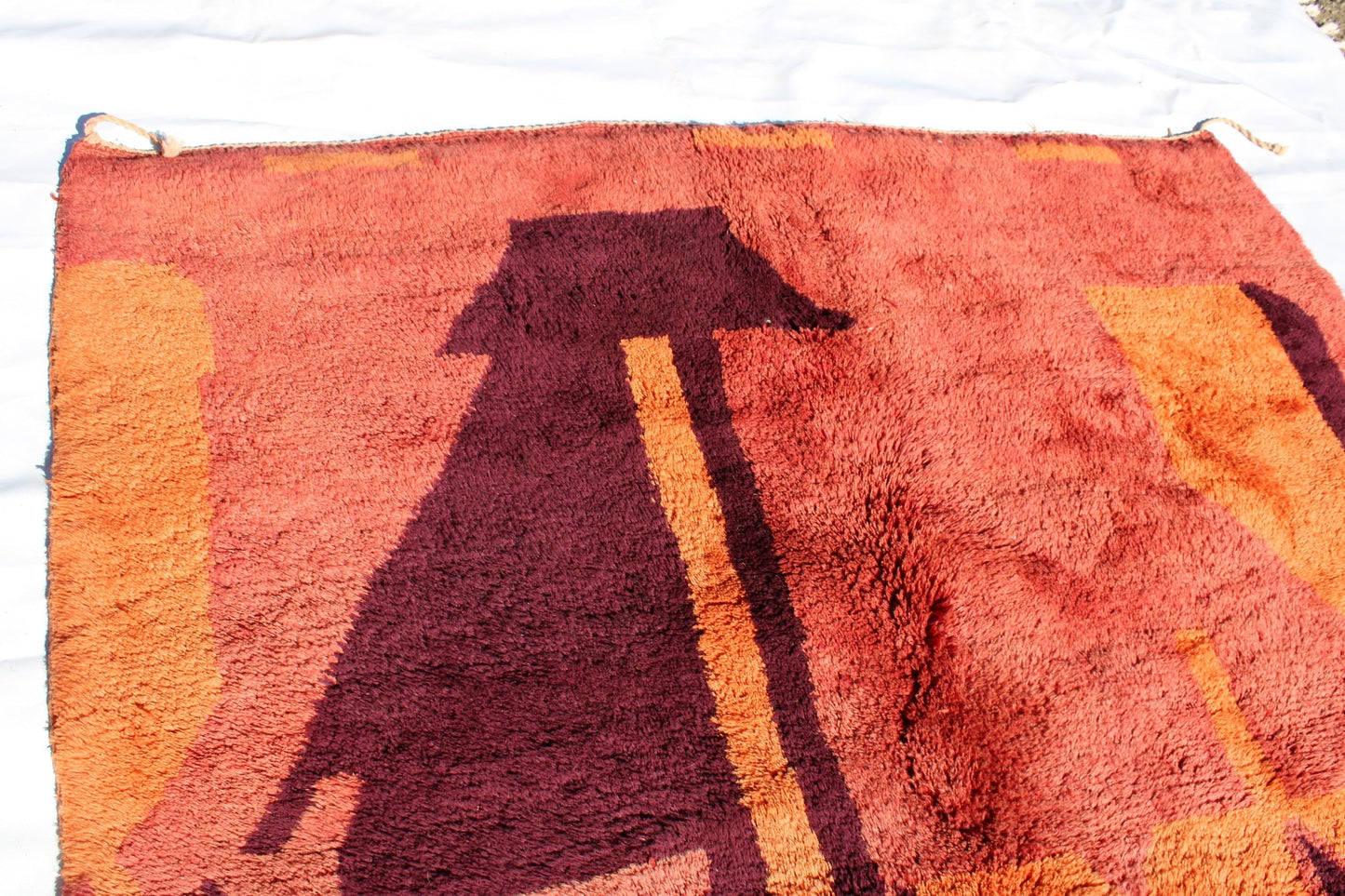 Beni Ourain rugs originate from the Atlas Mountains of Morocco and are characterized by their distinctive, neutral-toned, and geometric designs. These handwoven rugs often feature a plush pile and are made by the Berber tribes, size is 270x192 cm