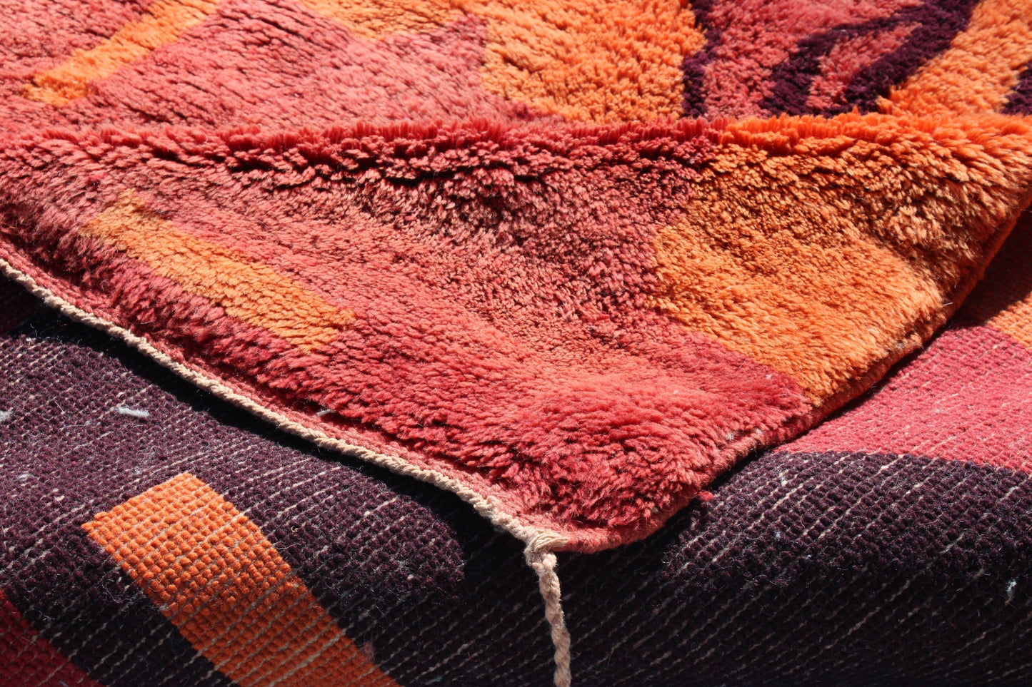 Beni Ourain rugs originate from the Atlas Mountains of Morocco and are characterized by their distinctive, neutral-toned, and geometric designs. These handwoven rugs often feature a plush pile and are made by the Berber tribes, size is 270x192 cm