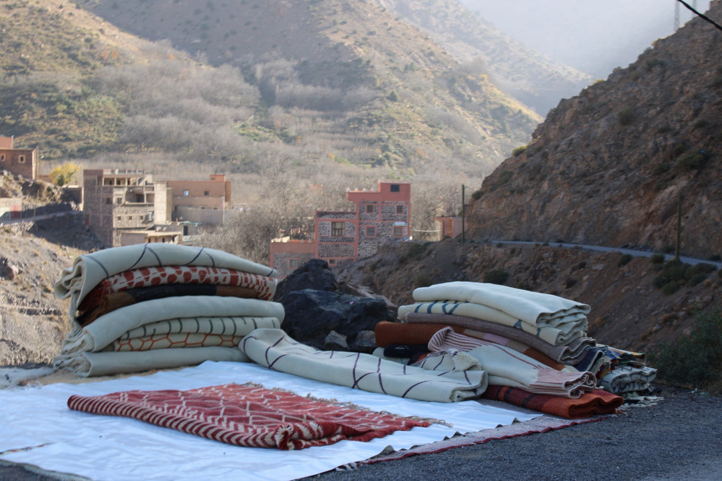 Beni Ourain rugs originate from the Atlas Mountains of Morocco and are characterized by their distinctive, neutral-toned, and geometric designs. These handwoven rugs often feature a plush pile and are made by the Berber tribes, size is 270x168 cm