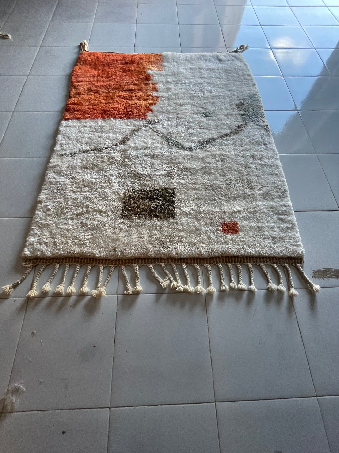 Moroccan Handmade rug ,Beni ourain style Morocco wool Berber Rug, modern rug, Hand woven rug, Azilal Berber style - Brown Rug Morocco 200x150 cm