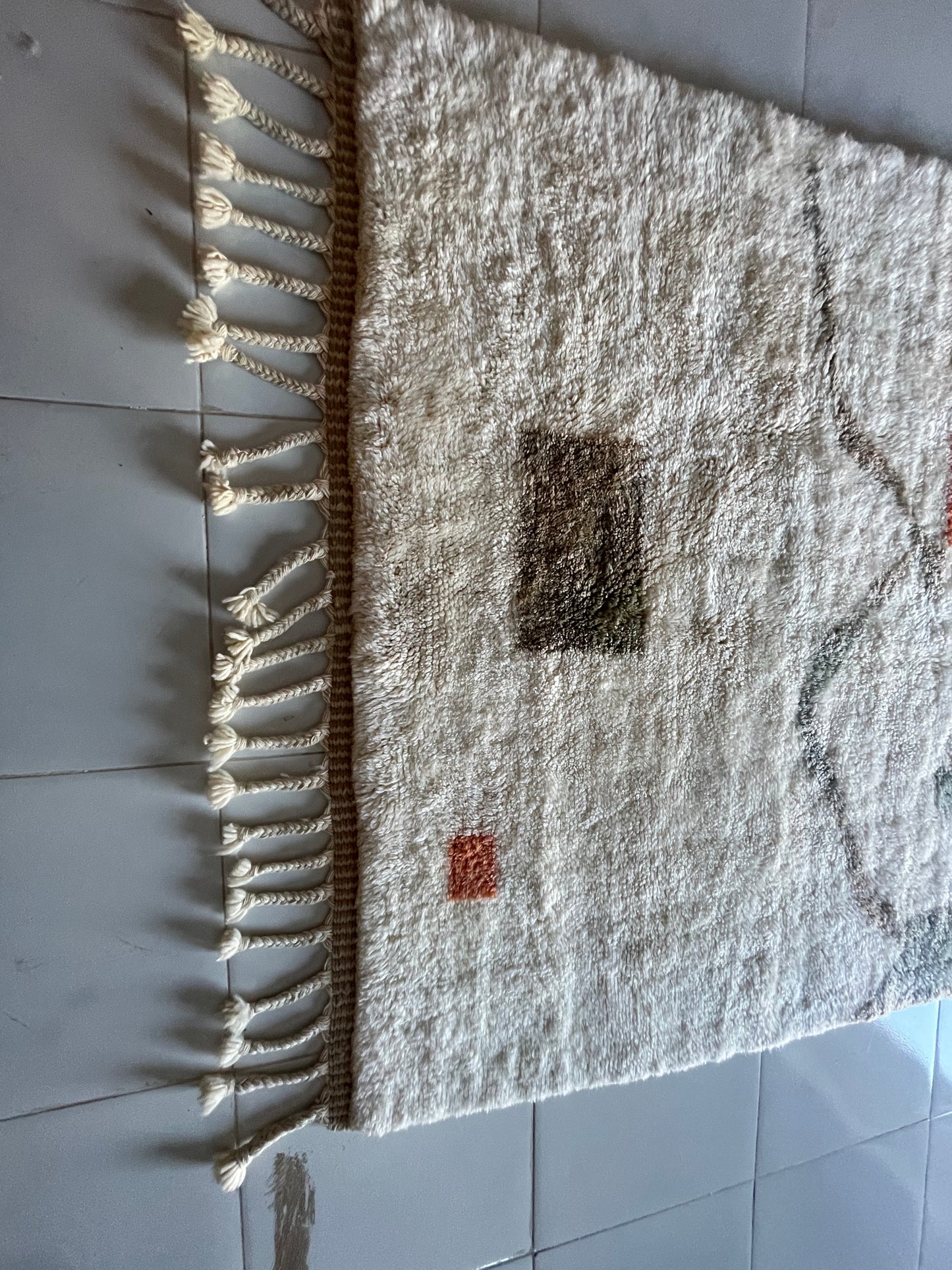 Moroccan Handmade rug ,Beni ourain style Morocco wool Berber Rug, modern rug, Hand woven rug, Azilal Berber style - Brown Rug Morocco 200x150 cm