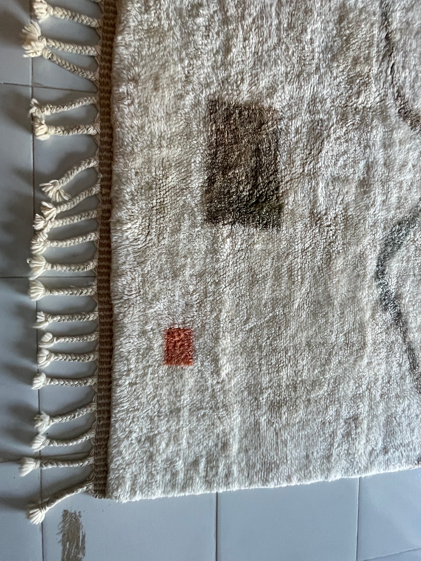 Moroccan Handmade rug ,Beni ourain style Morocco wool Berber Rug, modern rug, Hand woven rug, Azilal Berber style - Brown Rug Morocco 200x150 cm