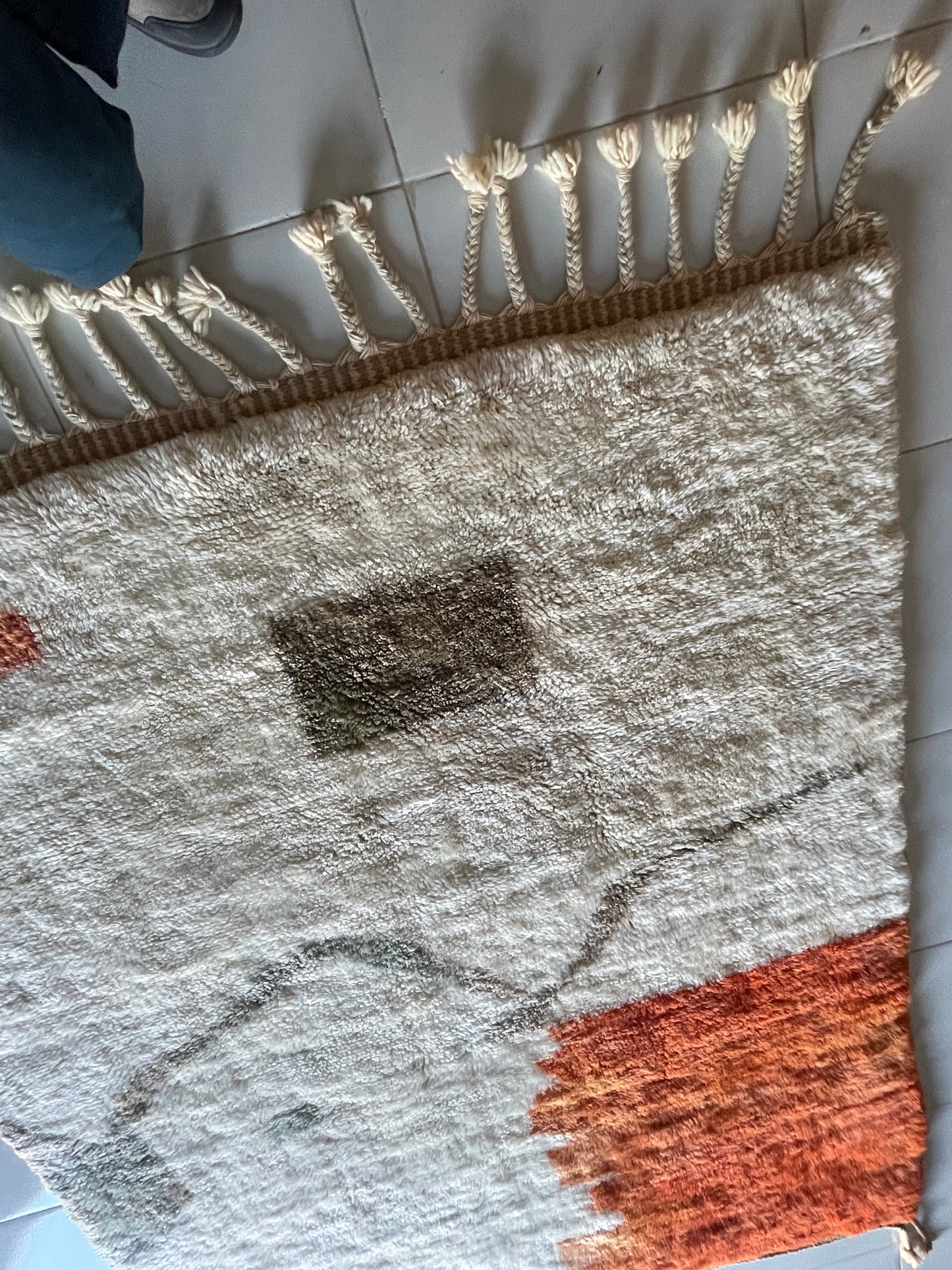 Moroccan Handmade rug ,Beni ourain style Morocco wool Berber Rug, modern rug, Hand woven rug, Azilal Berber style - Brown Rug Morocco 200x150 cm