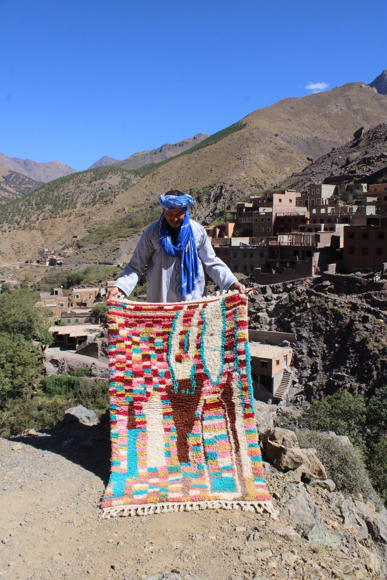 Azilal Wool Rug 150x100 cm – Handmade Moroccan Boho Rug