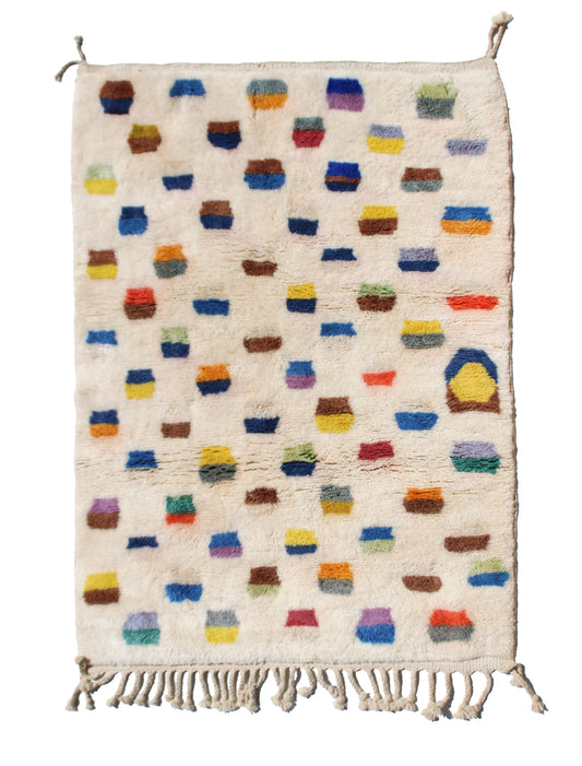 Authentic Moroccan Beni Ourain Rug – Handwoven 200x150cm Wool Carpet