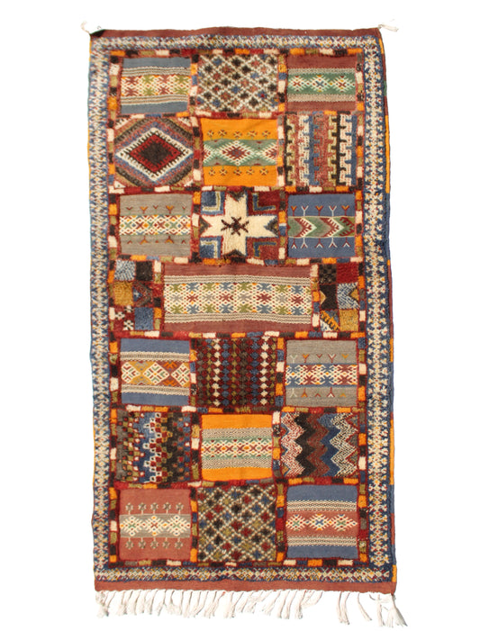 Authentic Glaoui Moroccan Rug – Handwoven Wool Tribal Carpet | Berber Kilim, Tufted & Embroidered