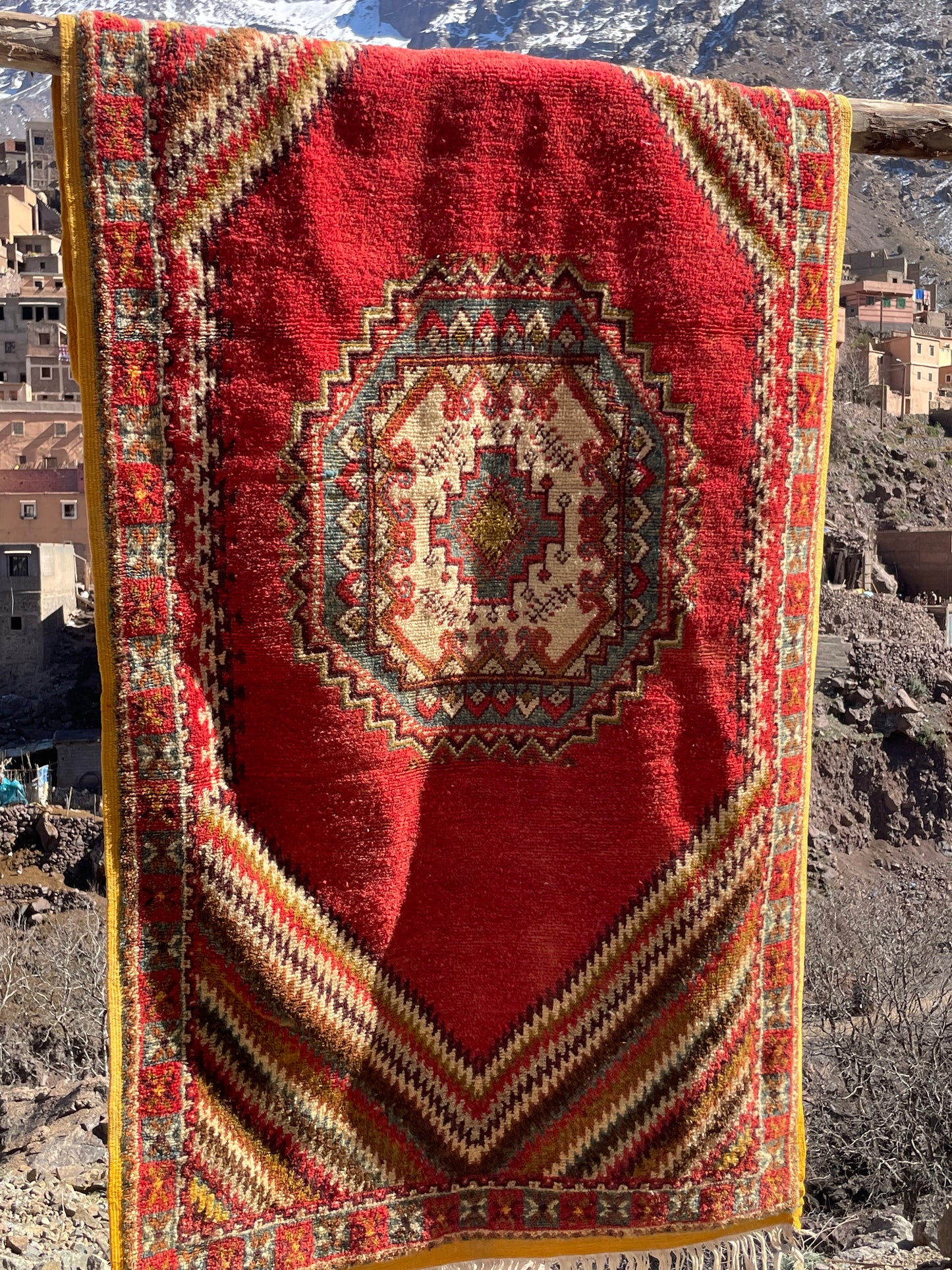 Lovely this  glawi rug Moroccan Glaoui Rug, Handmade Berber Carpet, Taznakht carpets, Free shipping rug, Multi Color Carpet Glaoui size is 230x110 cm