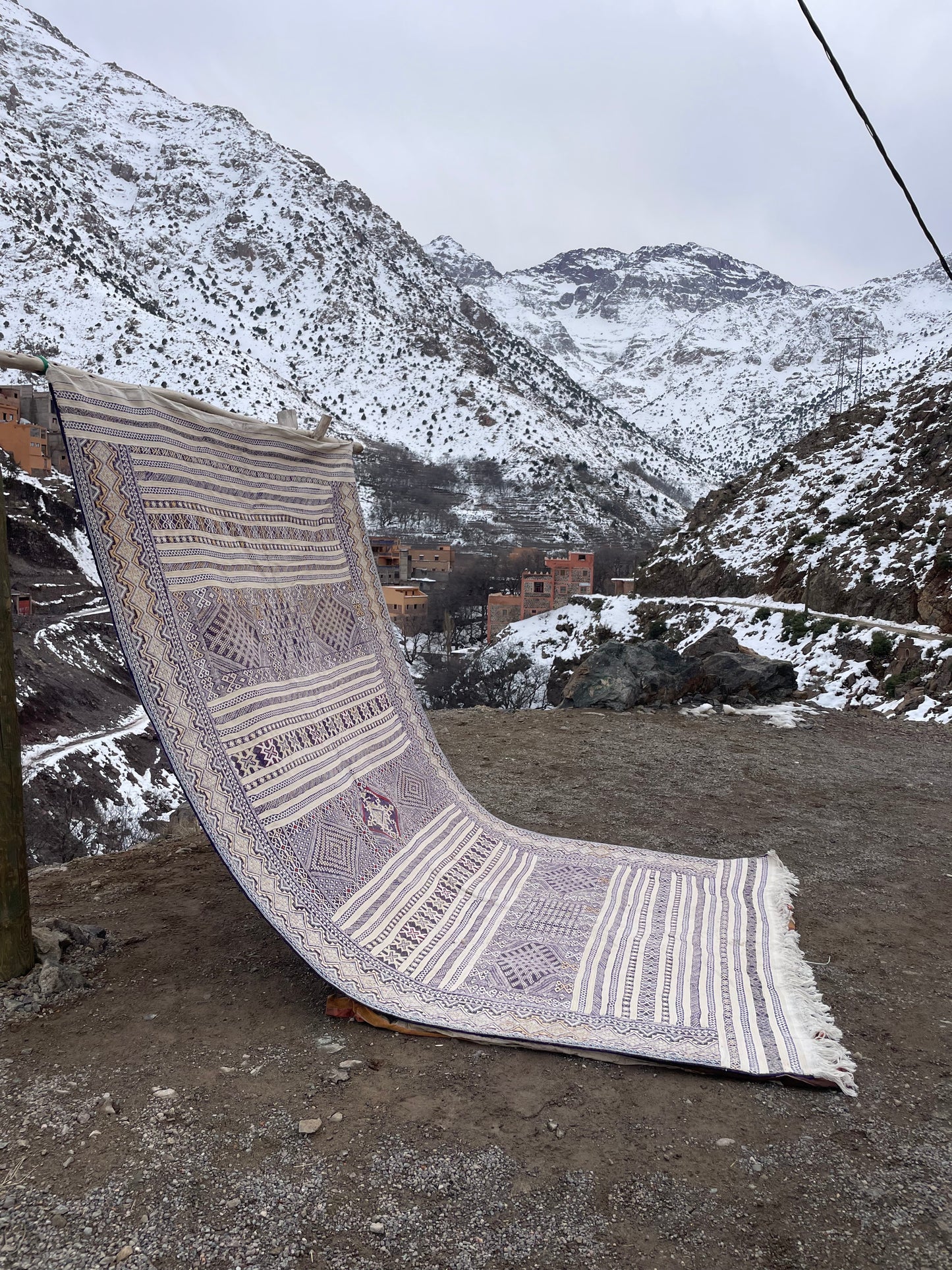 Authentic Moroccan Kilim Rug 13x8 ft – Handwoven Atlas Mountains Wool Rug