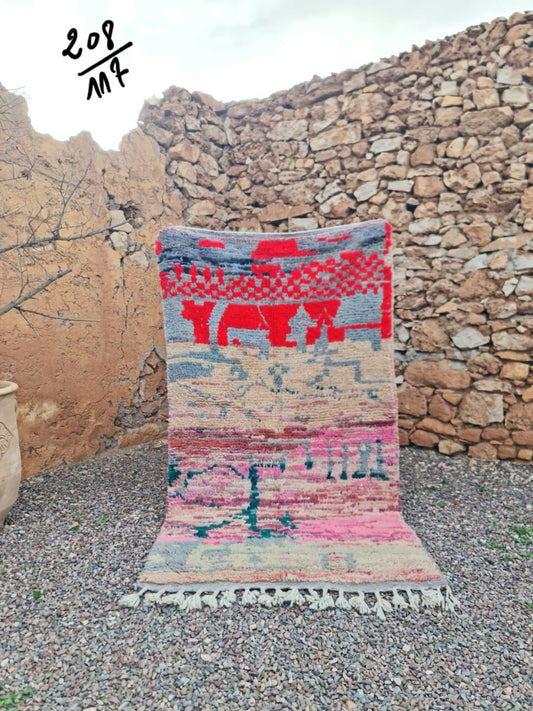 Transform your space with the exquisite charm of our Fabulous Boujad Rug, a true work of art crafted by skilled artisans in the heart of Morocco. This authentic Moroccan rug showcases the rich heritage and vibrant culture of the Boujad region,