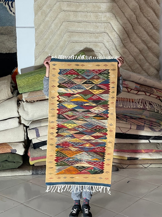 Modern Picasso Art Carpet – 120x70 cm (3.9 x 2.3 ft), Reversible Wool Rug with Artistic Pattern