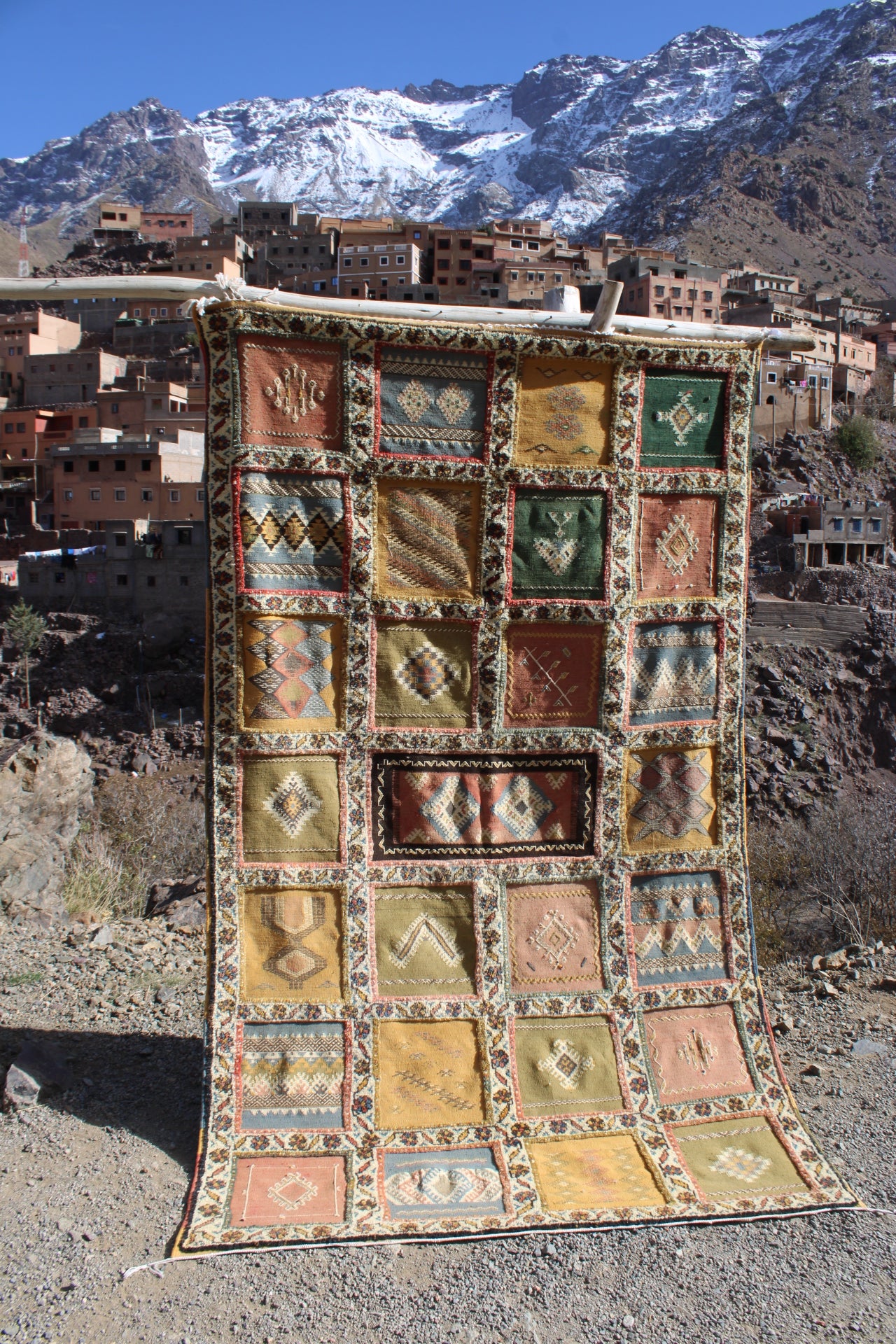 Vintage Glaoui Patchwork Rug – 5.01 ft × 8.46 ft (1.53 × 2.58 m) – Handwoven Moroccan Berber Carpet