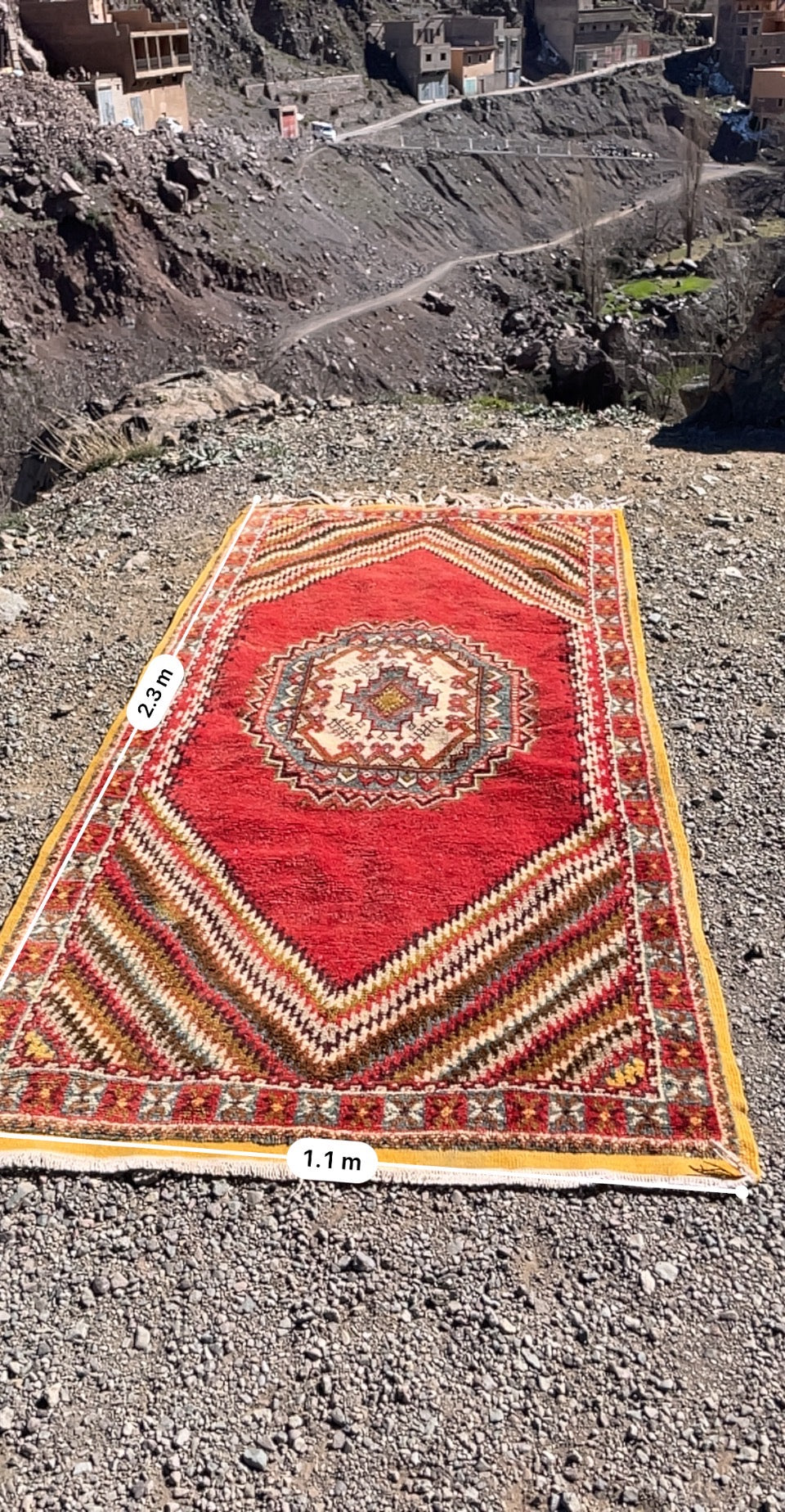 Lovely this  glawi rug Moroccan Glaoui Rug, Handmade Berber Carpet, Taznakht carpets, Free shipping rug, Multi Color Carpet Glaoui size is 230x110 cm