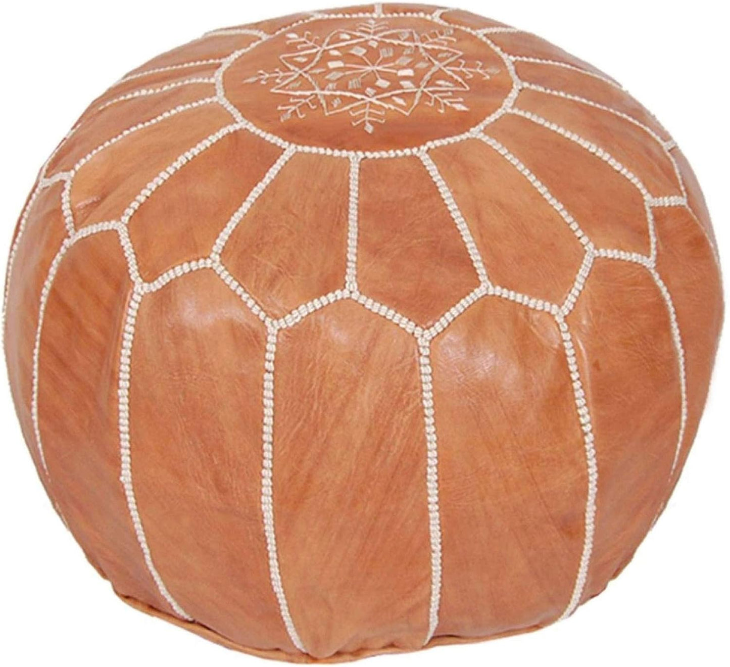 Moroccan Poufs Leather Luxury Ottomans Footstools Tan Unstuffed