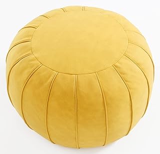 Moroccan Poufs Leather Luxury Ottomans Footstools Tan Unstuffed