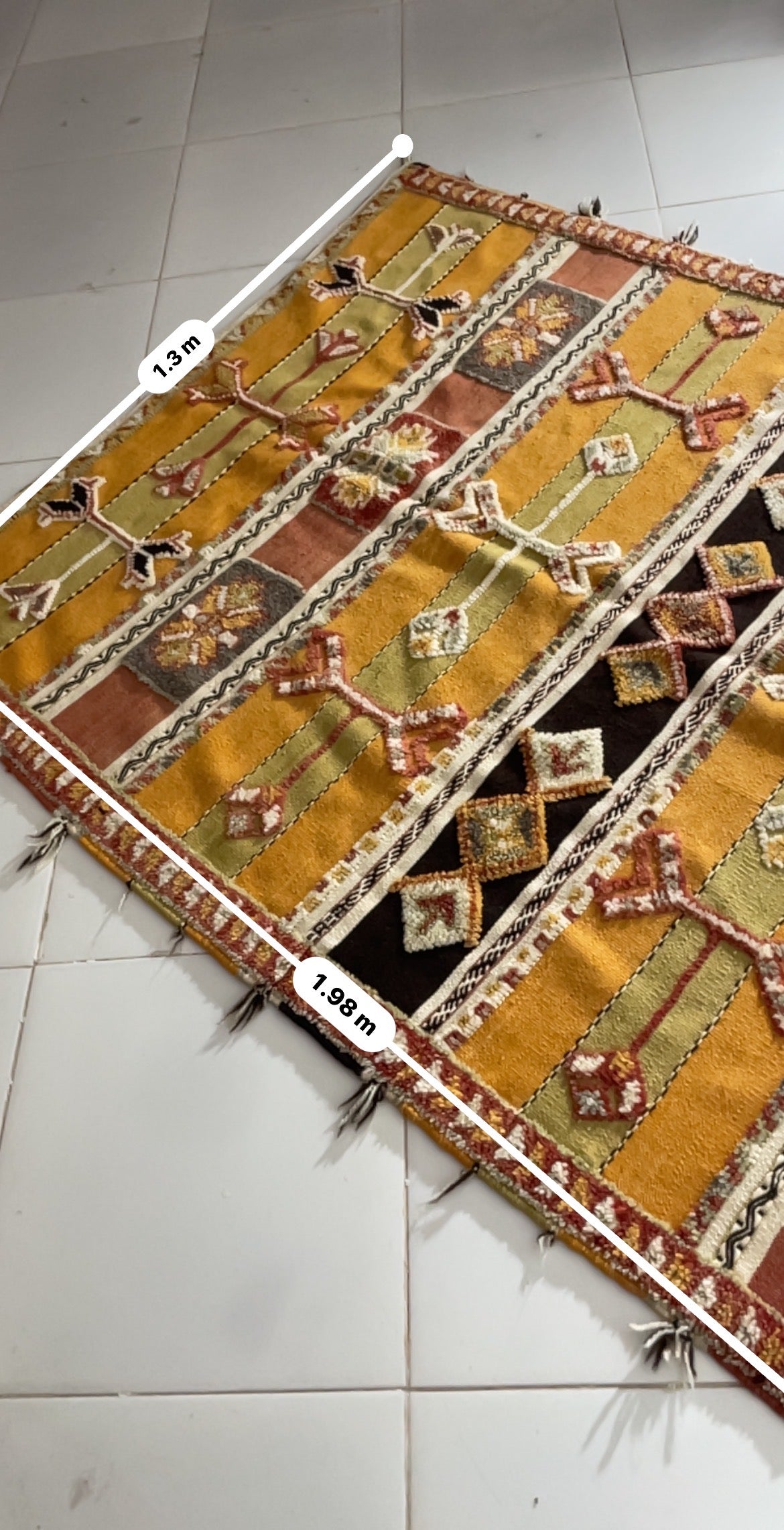 Glaoui Moroccan Rug – 4.26 ft × 6.56 ft (130 × 200 cm) – Handwoven Berber Wool Carpet