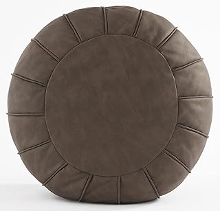 Moroccan Poufs Leather Luxury Ottomans Footstools Tan Unstuffed