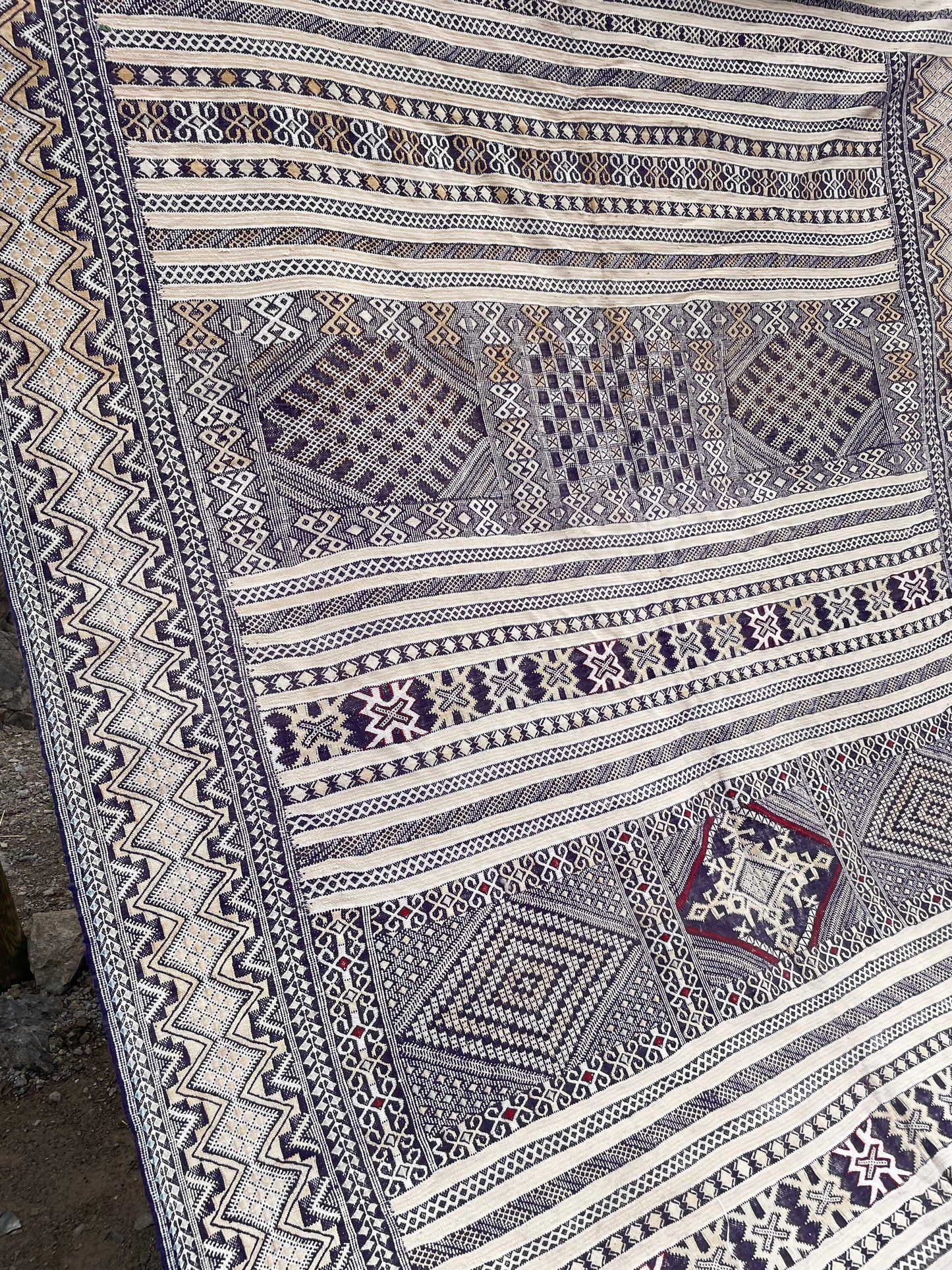 Authentic Moroccan Kilim Rug 13x8 ft – Handwoven Atlas Mountains Wool Rug