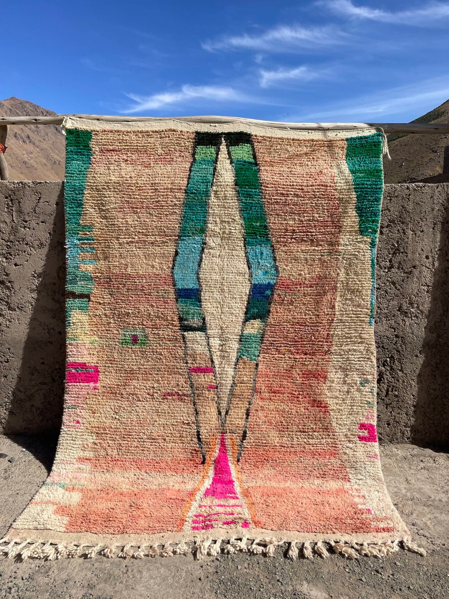 Moroccan Boujaad Rug 300x200 cm – Handwoven 100% Wool Berber Carpet from Middle Atlas, Morocco