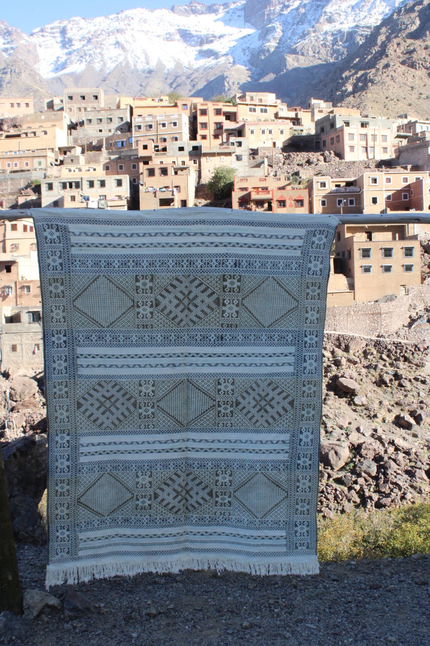 Taznakht kilim, Geometric flatweave, Artisan wool rug, Moroccan design, Kilim rugs