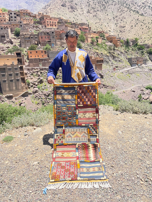 Authentic Glaoui Moroccan Rug – Handwoven Wool Tribal Carpet | Berber Kilim, Tufted & Embroidered