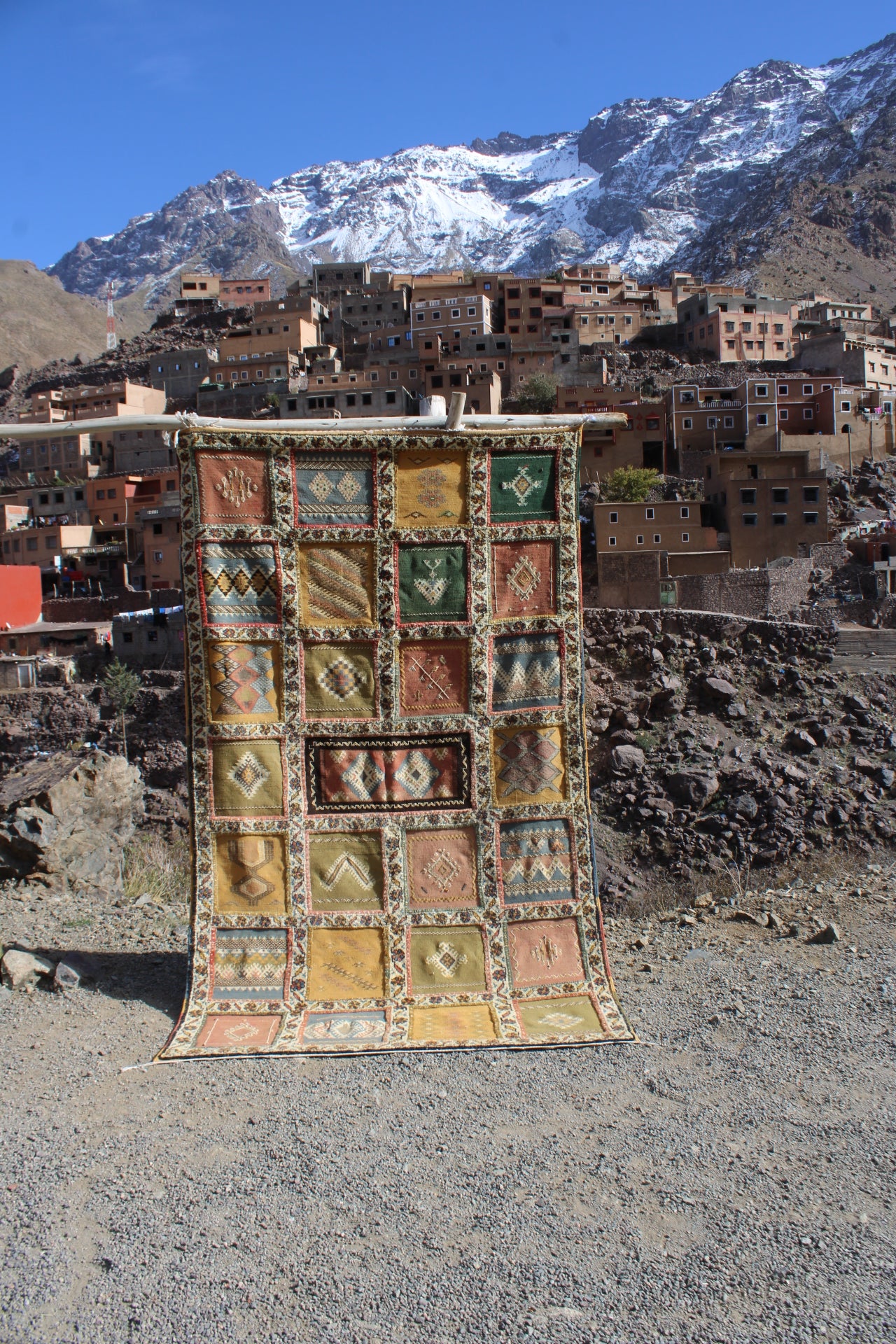 Vintage Glaoui Patchwork Rug – 5.01 ft × 8.46 ft (1.53 × 2.58 m) – Handwoven Moroccan Berber Carpet