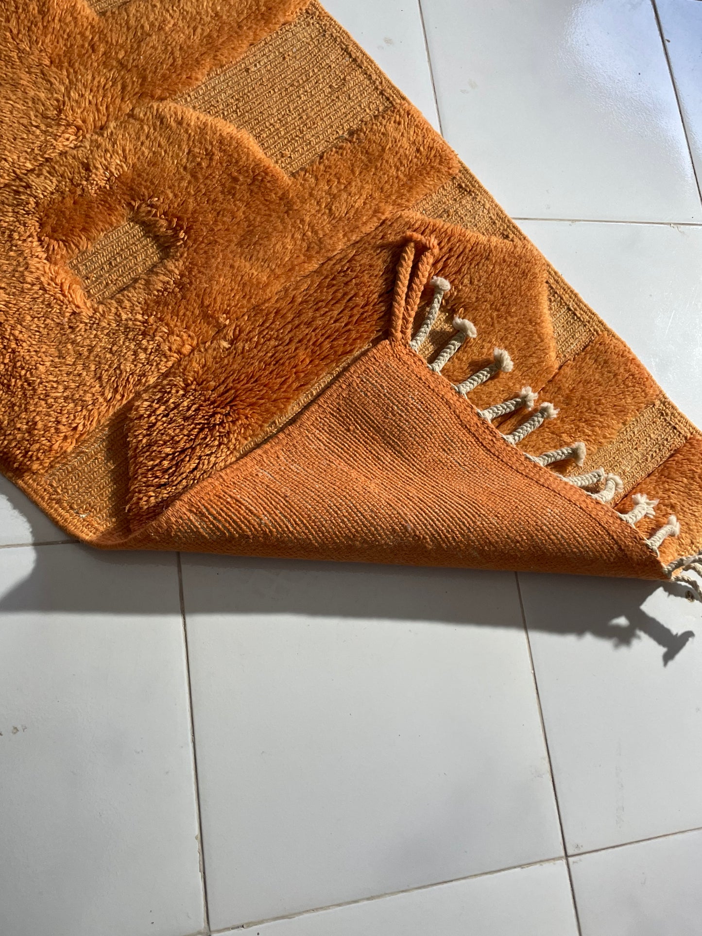 Handmade Moroccan HOPE Rug – Natural Wool Tufted Art Carpet – Adrar Cooperative size is 120x70 cm